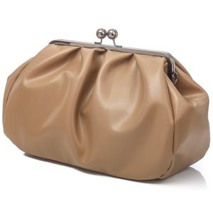 Nude Kiss Lock Faux Leather Bag // Purse